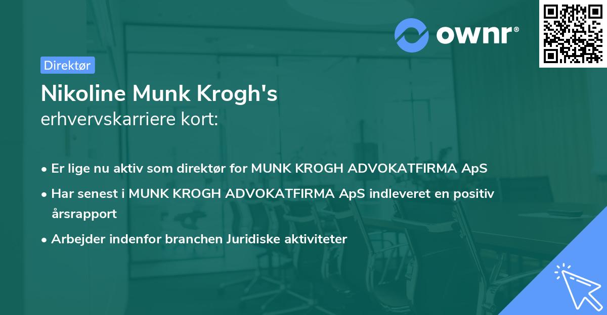 Nikoline Munk Krogh's erhvervskarriere kort