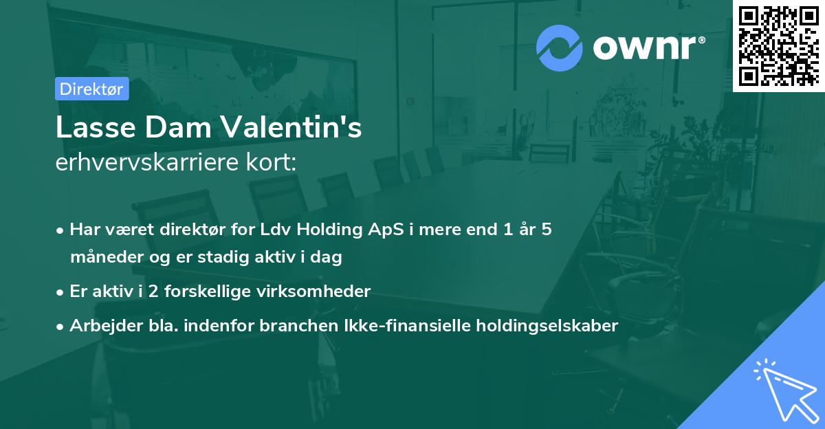 Lasse Dam Valentin's erhvervskarriere kort
