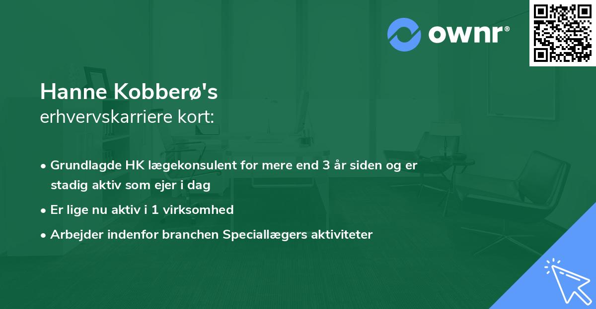 Hanne Kobberø's erhvervskarriere kort