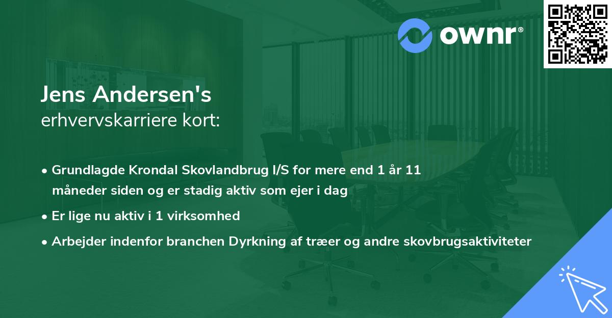 Jens Andersen's erhvervskarriere kort