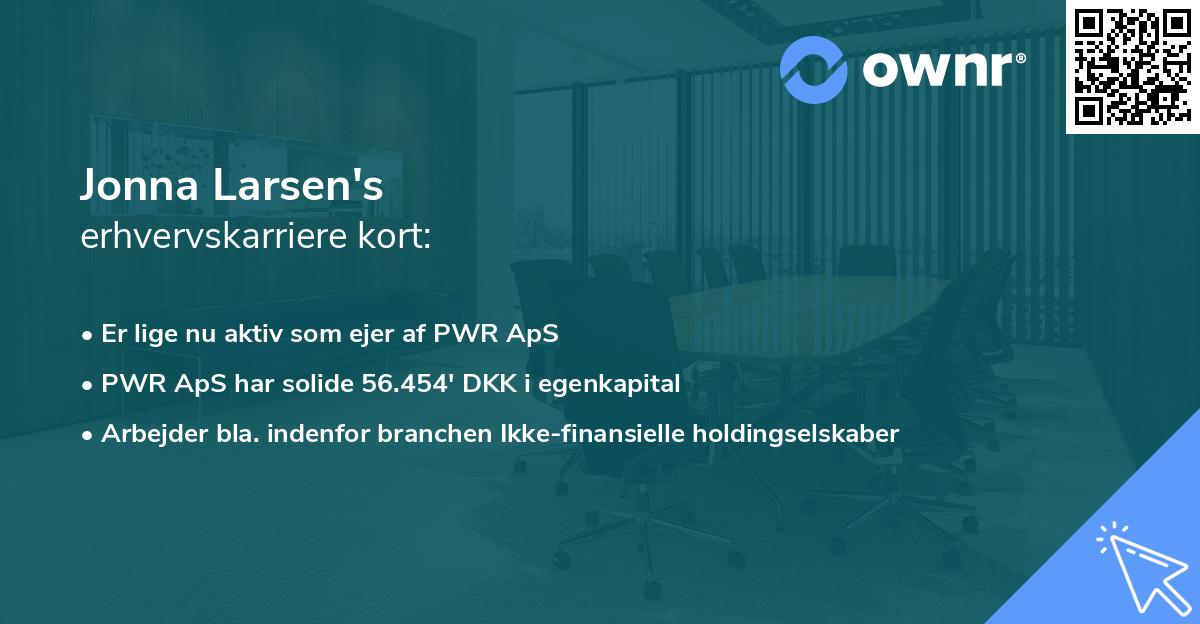 Jonna Larsen's erhvervskarriere kort