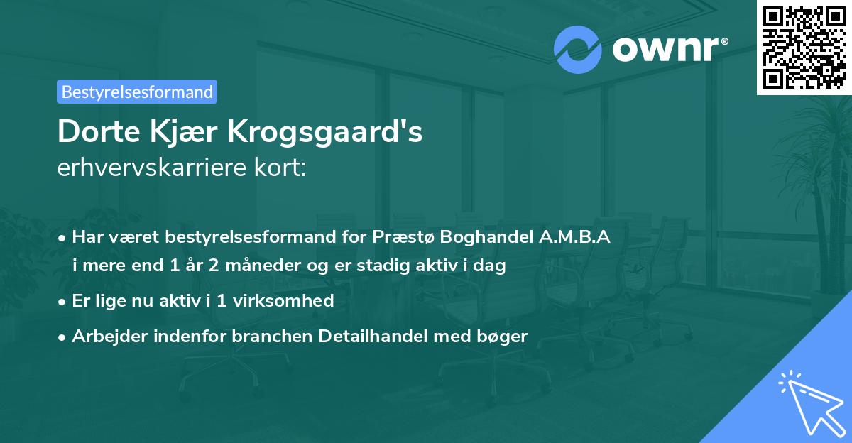 Dorte Kjær Krogsgaard's erhvervskarriere kort