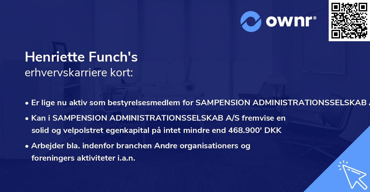 Henriette Funch's erhvervskarriere kort