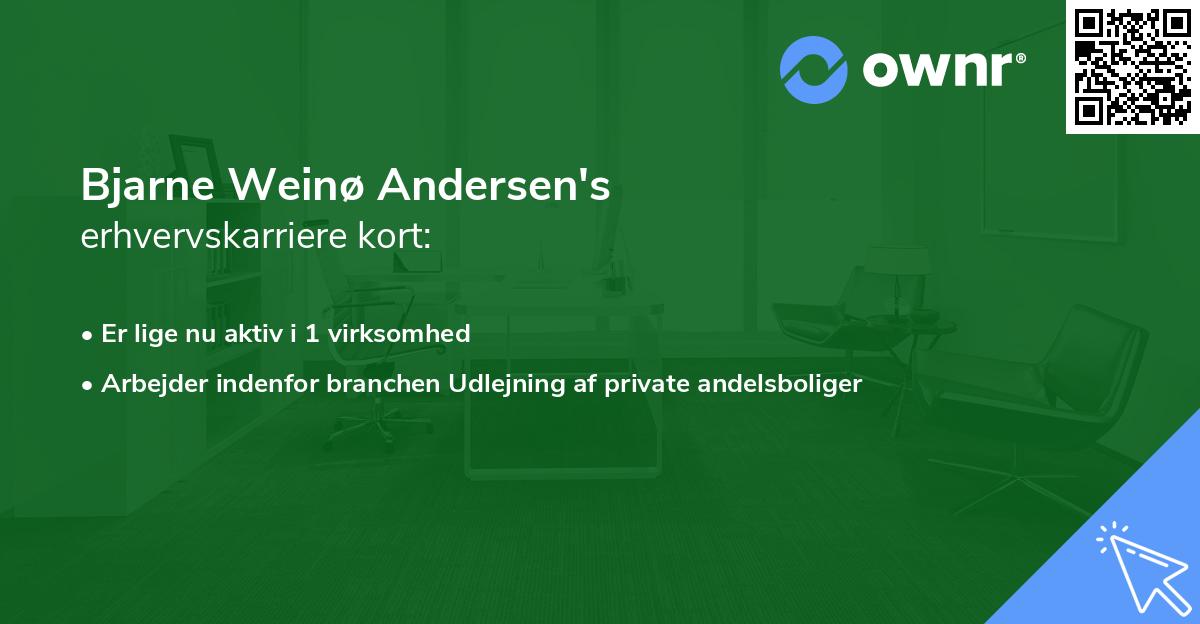 Bjarne Weinø Andersen's erhvervskarriere kort