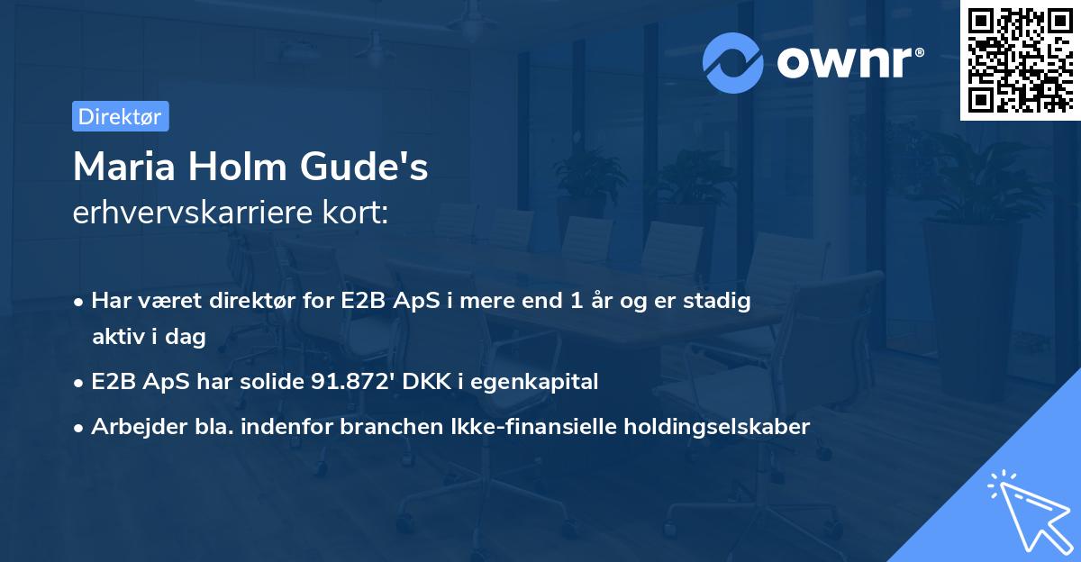 Maria Holm Gude's erhvervskarriere kort