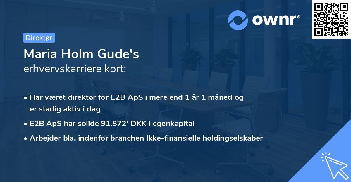 Maria Holm Gude's erhvervskarriere kort