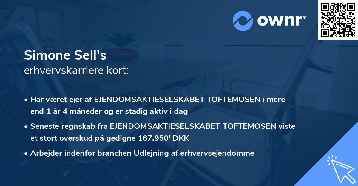 Simone Sell's erhvervskarriere kort