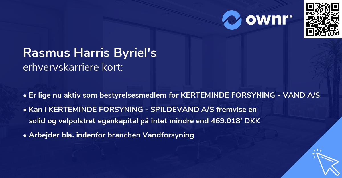 Rasmus Harris Byriel's erhvervskarriere kort