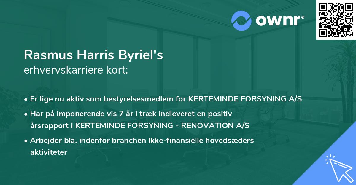 Rasmus Harris Byriel's erhvervskarriere kort