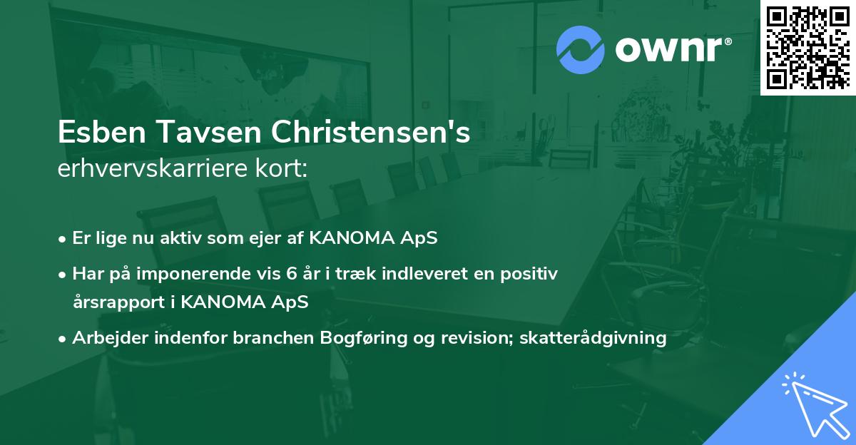 Esben Tavsen Christensen's erhvervskarriere kort