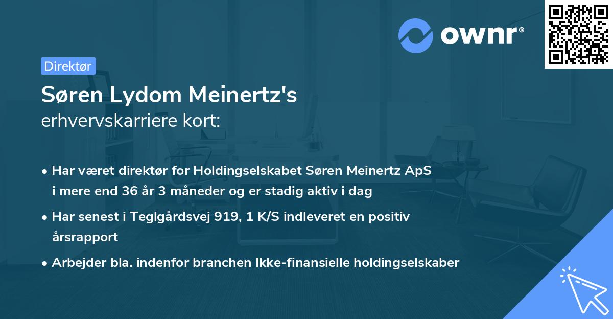 Søren Lydom Meinertz's erhvervskarriere kort