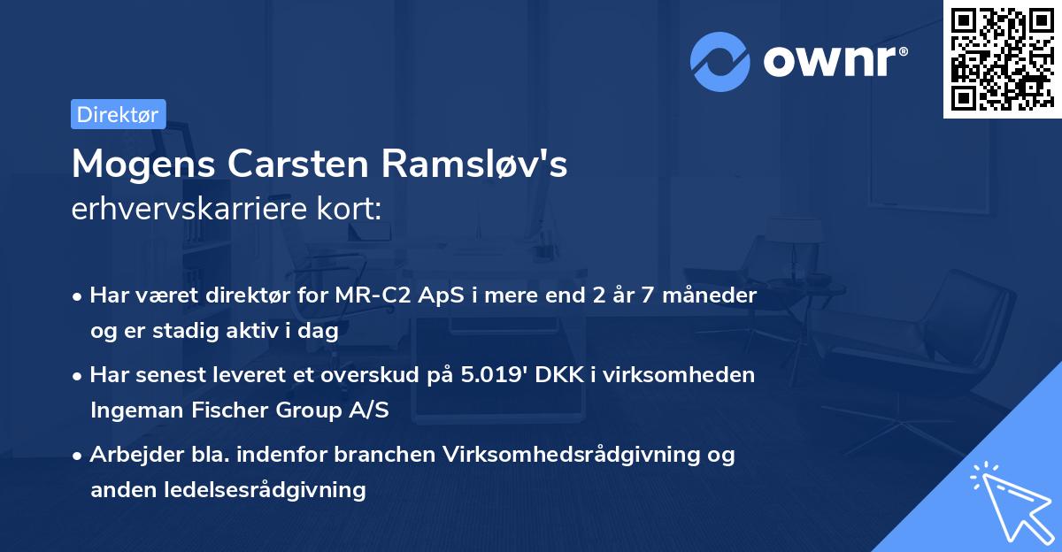 Mogens Carsten Ramsløv's erhvervskarriere kort