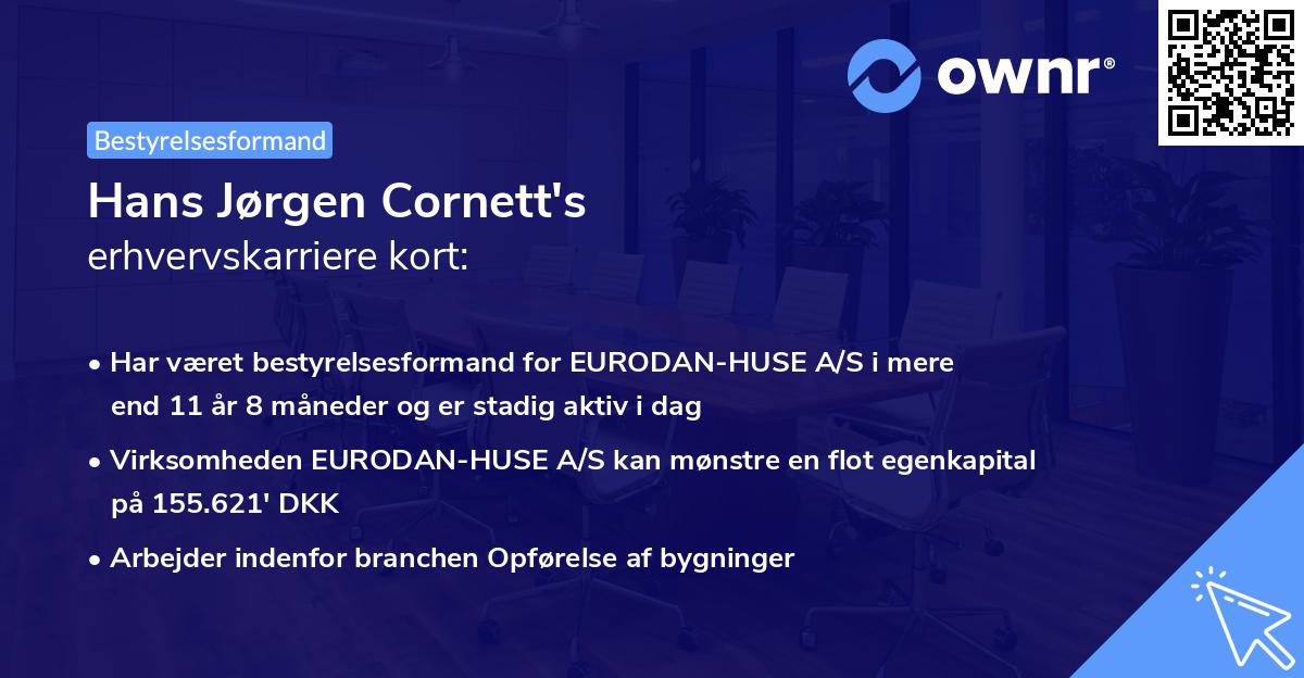 Hans Jørgen Cornett's erhvervskarriere kort
