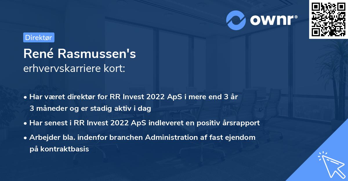 René Rasmussen's erhvervskarriere kort