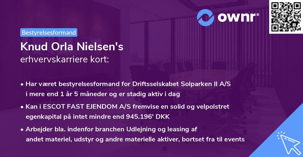 Knud Orla Nielsen's erhvervskarriere kort
