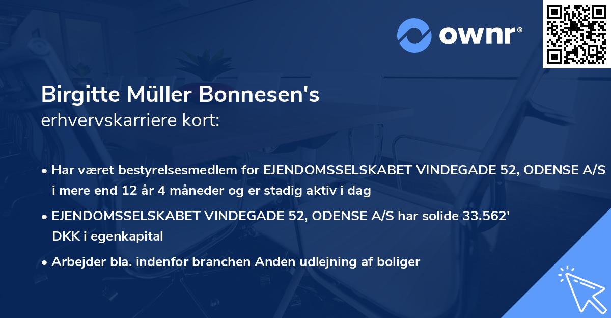 Birgitte Müller Bonnesen's erhvervskarriere kort