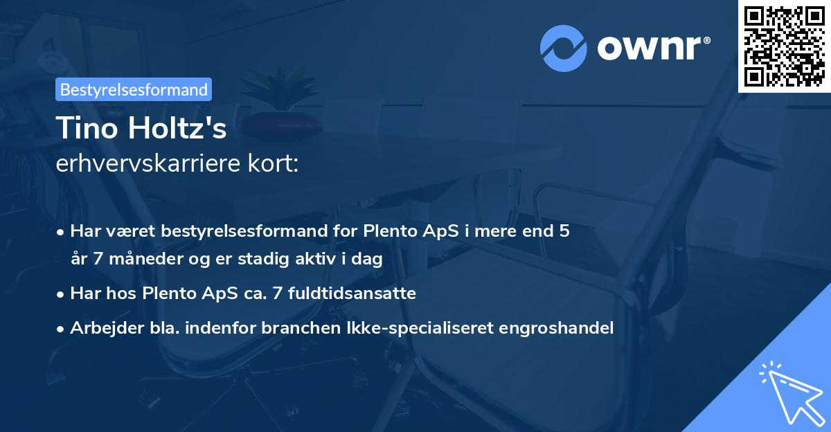 Tino Holtz's erhvervskarriere kort