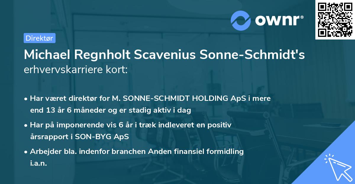 Michael Regnholt Scavenius Sonne-Schmidt's erhvervskarriere kort