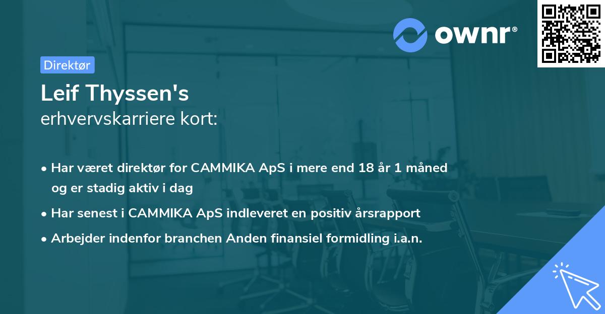 Leif Thyssen's erhvervskarriere kort