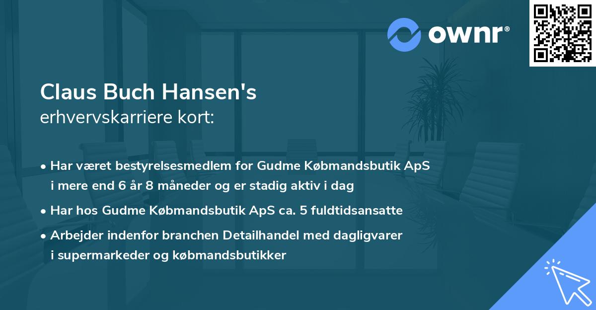 Claus Buch Hansen's erhvervskarriere kort