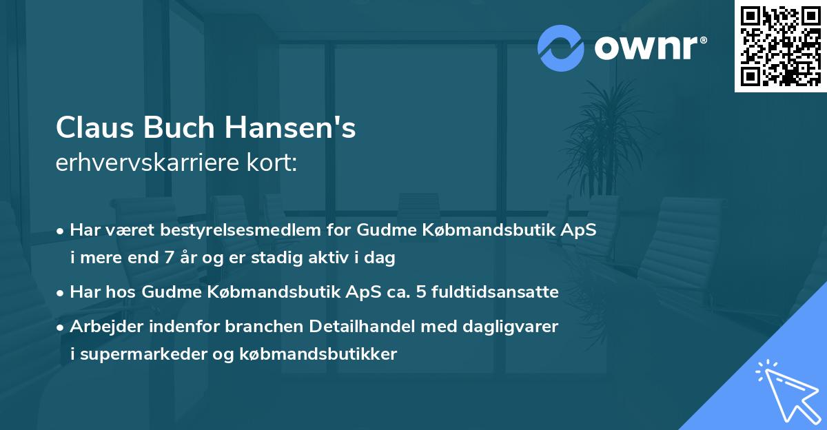 Claus Buch Hansen's erhvervskarriere kort