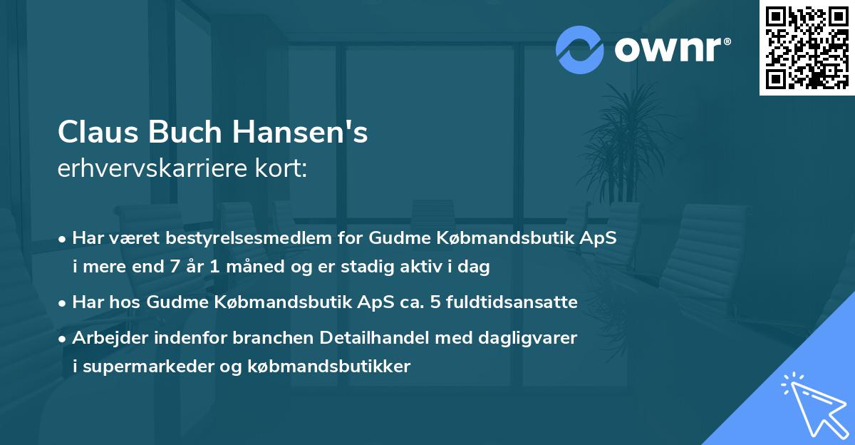 Claus Buch Hansen's erhvervskarriere kort