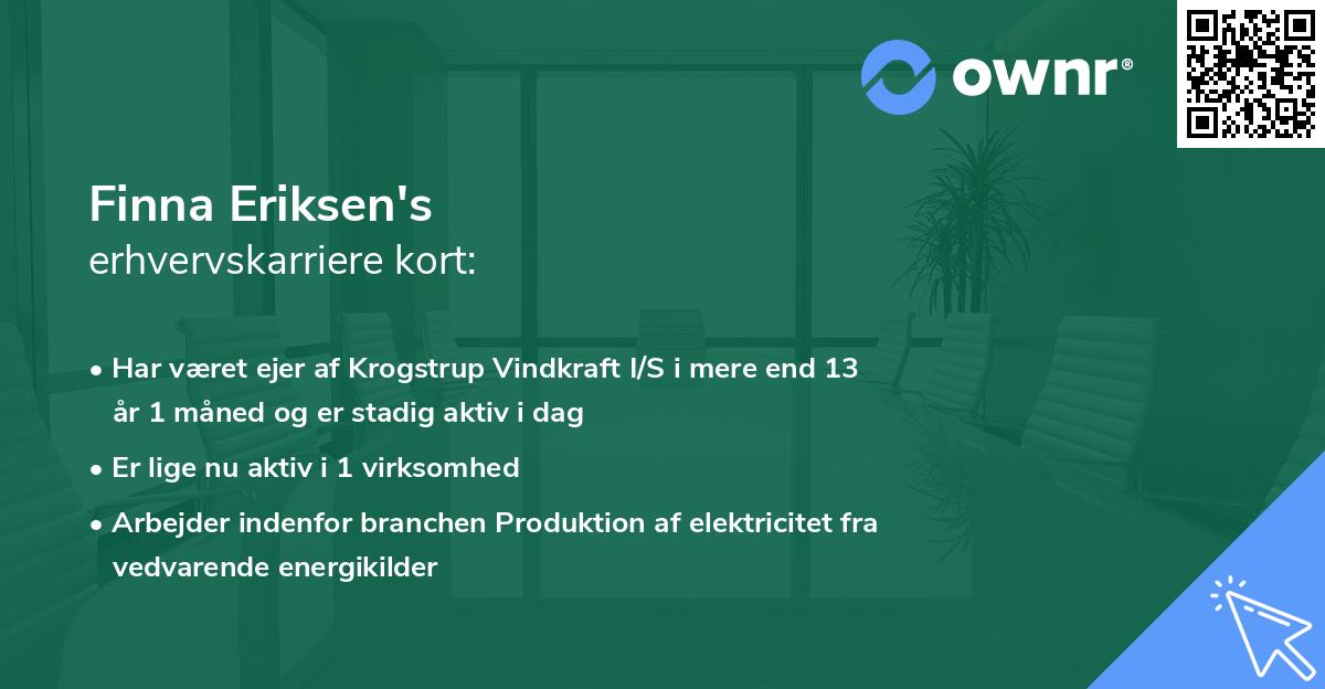 Finna Eriksen's erhvervskarriere kort