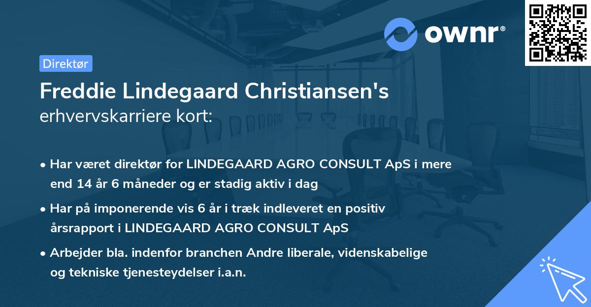 Freddie Lindegaard Christiansen's erhvervskarriere kort