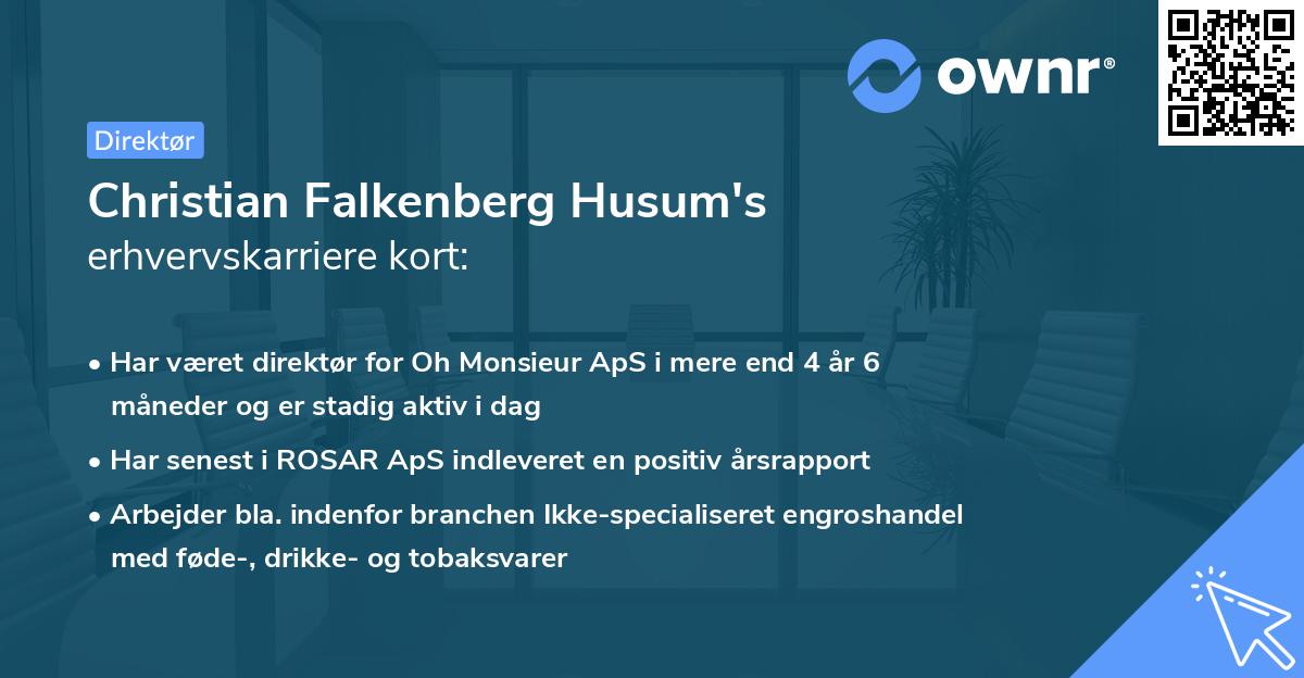 Christian Falkenberg Husum's erhvervskarriere kort