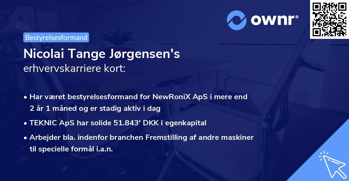 Nicolai Tange Jørgensen's erhvervskarriere kort