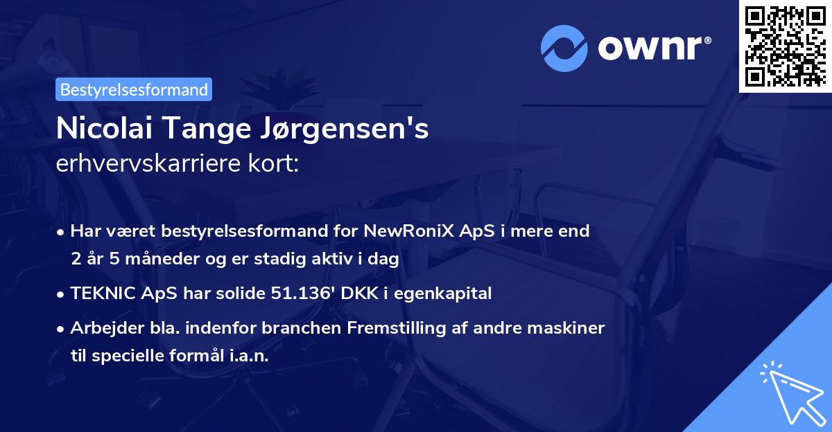 Nicolai Tange Jørgensen's erhvervskarriere kort