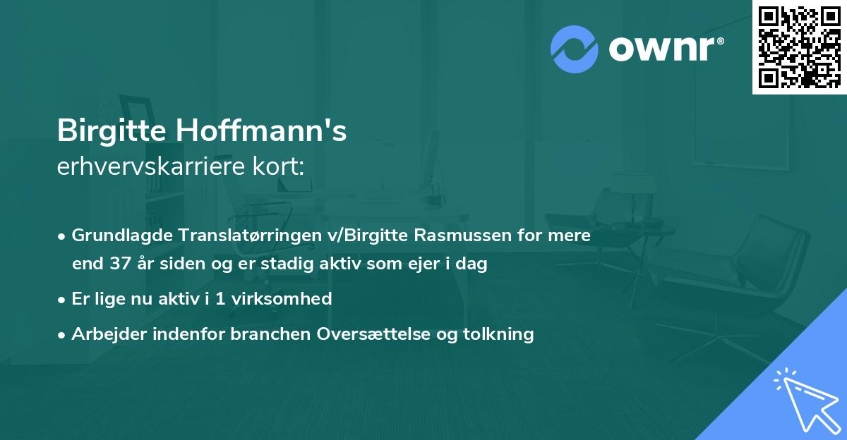 Birgitte Hoffmann's erhvervskarriere kort