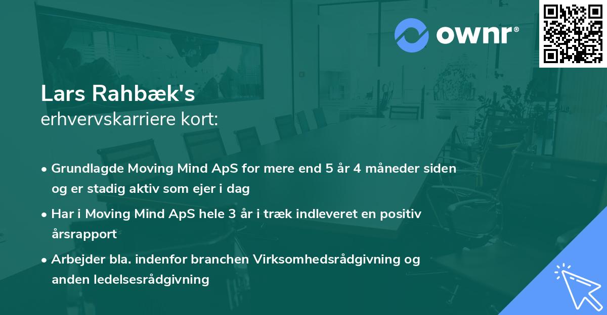 Lars Rahbæk's erhvervskarriere kort