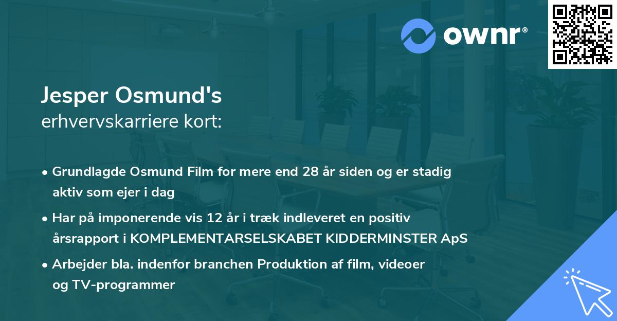 Jesper Osmund's erhvervskarriere kort