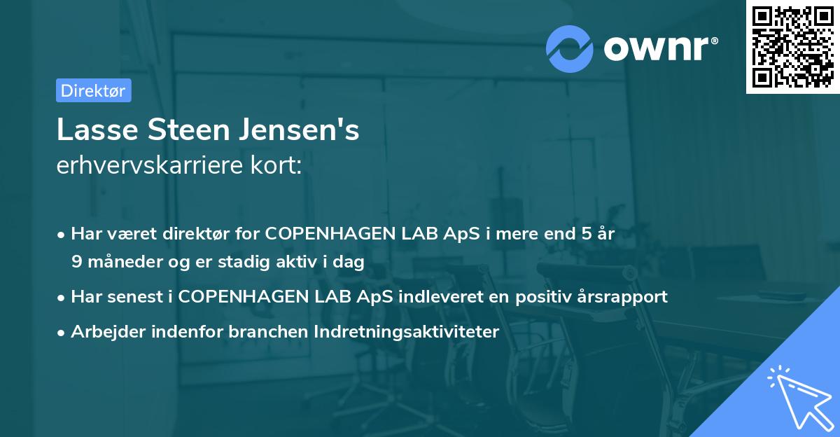Lasse Steen Jensen's erhvervskarriere kort