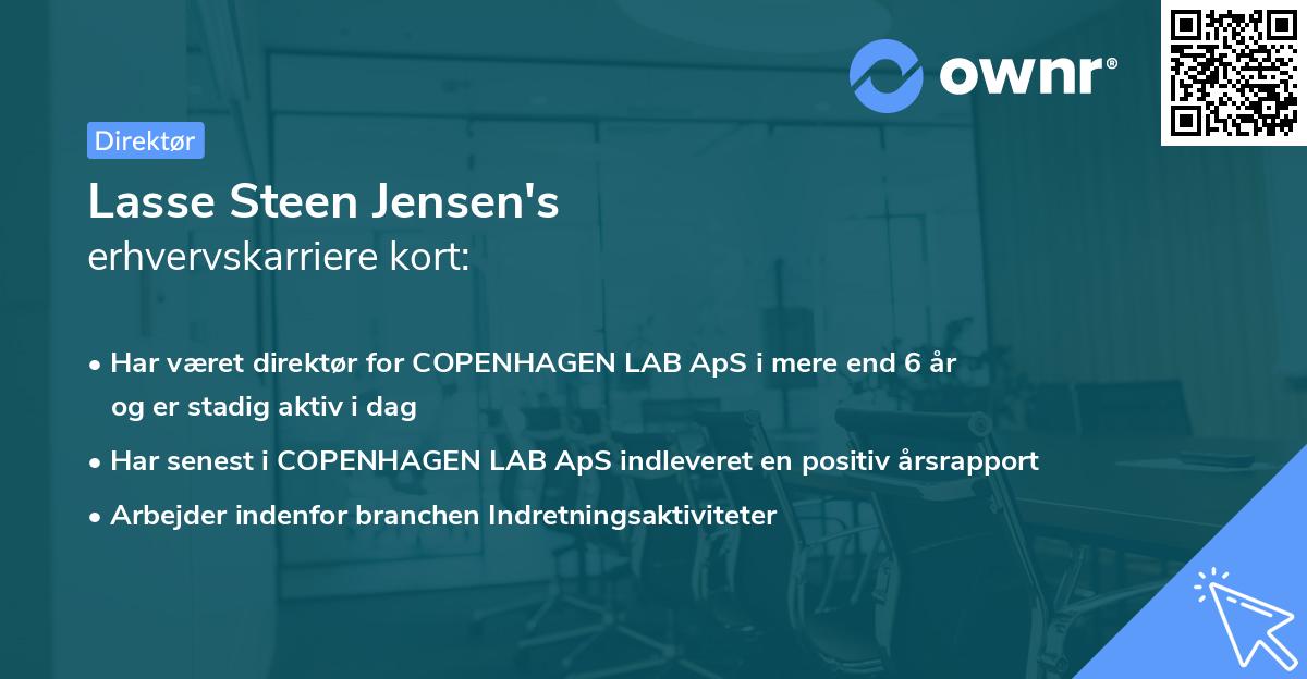 Lasse Steen Jensen's erhvervskarriere kort