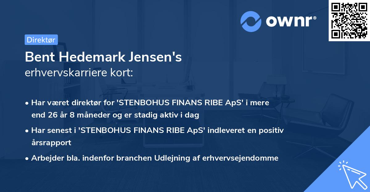 Bent Hedemark Jensen's erhvervskarriere kort