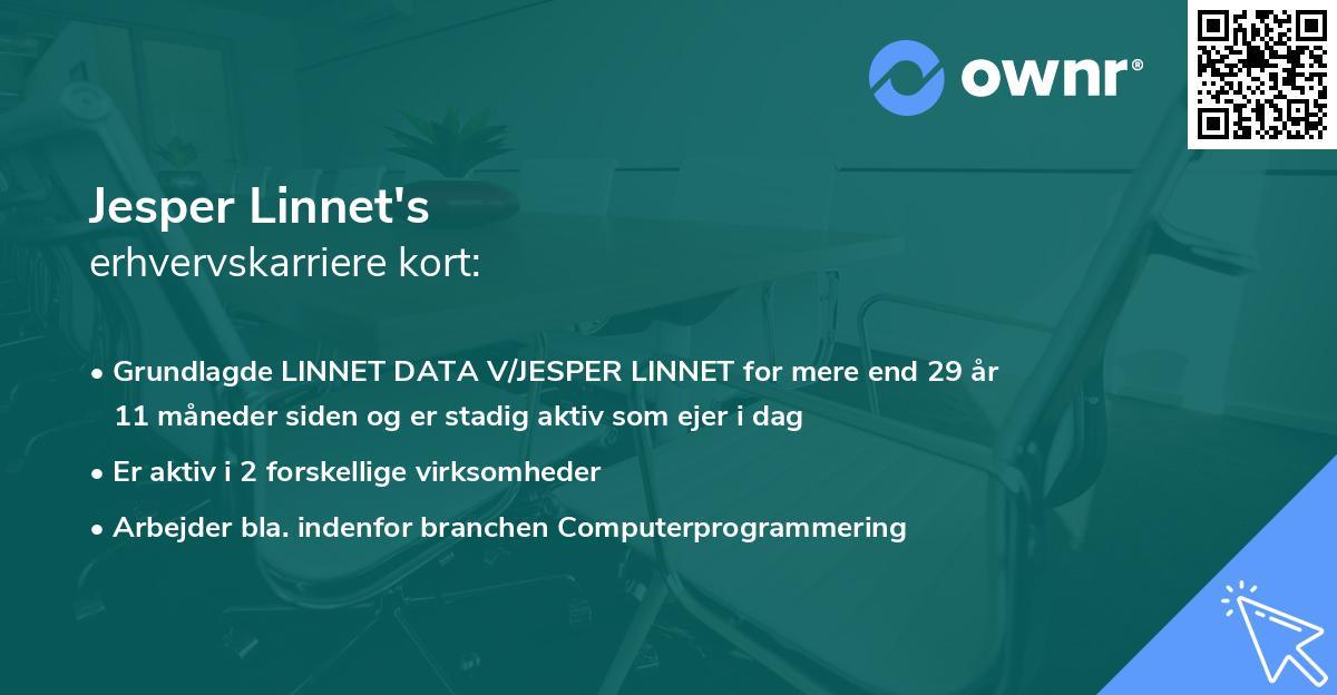 Jesper Linnet's erhvervskarriere kort
