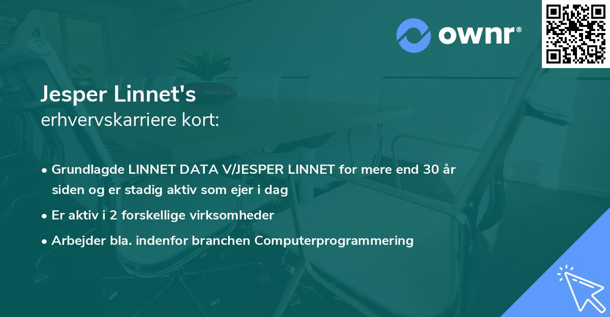 Jesper Linnet's erhvervskarriere kort
