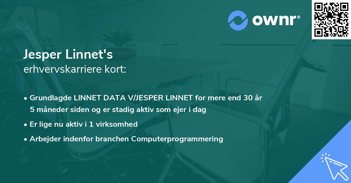 Jesper Linnet's erhvervskarriere kort