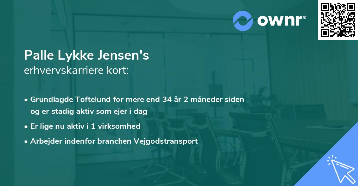 Palle Lykke Jensen's erhvervskarriere kort