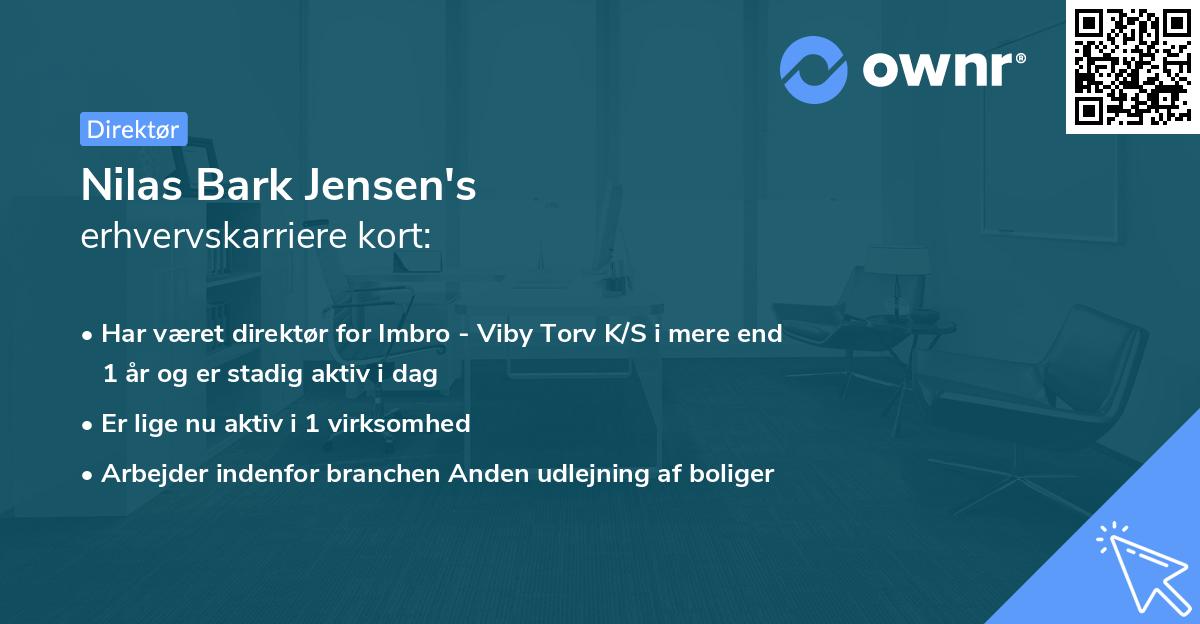 Nilas Bark Jensen's erhvervskarriere kort