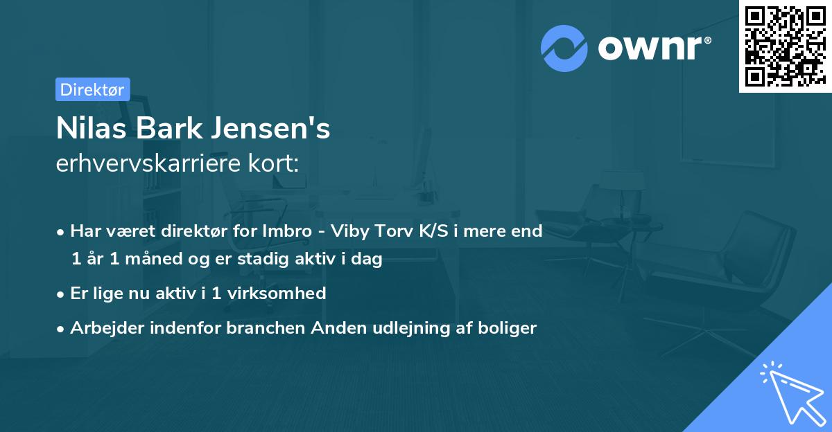 Nilas Bark Jensen's erhvervskarriere kort