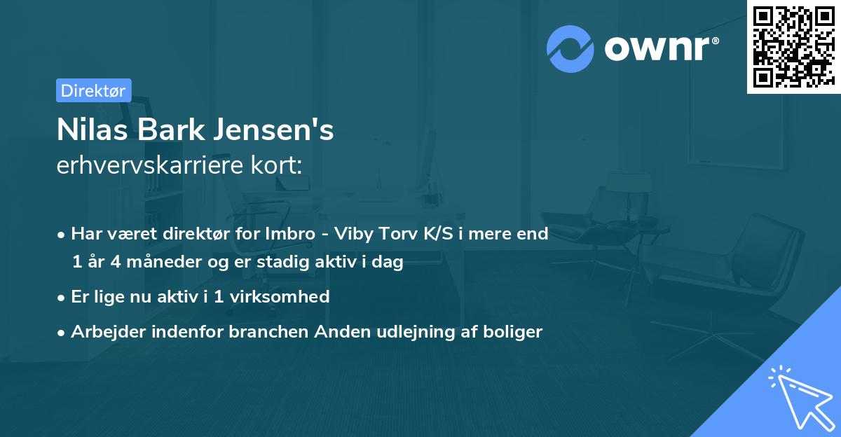 Nilas Bark Jensen's erhvervskarriere kort