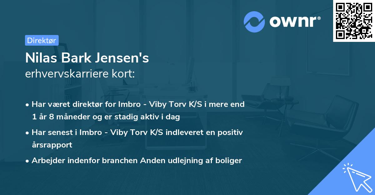 Nilas Bark Jensen's erhvervskarriere kort