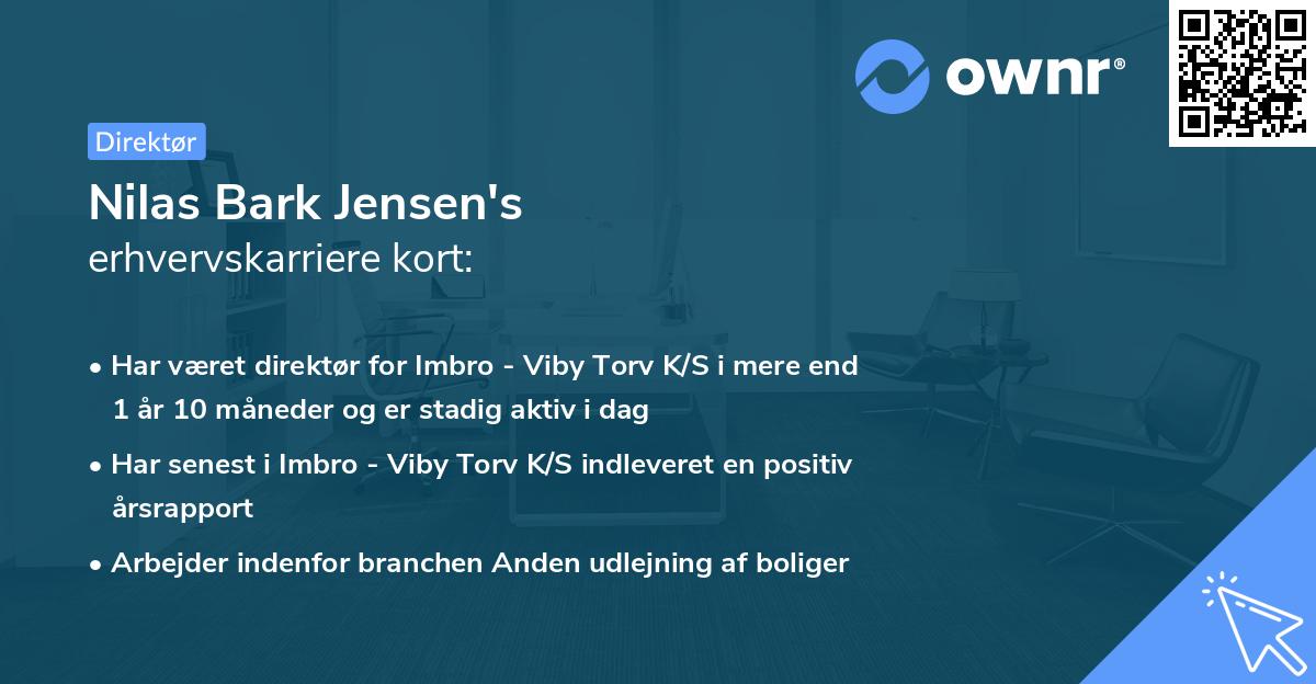 Nilas Bark Jensen's erhvervskarriere kort