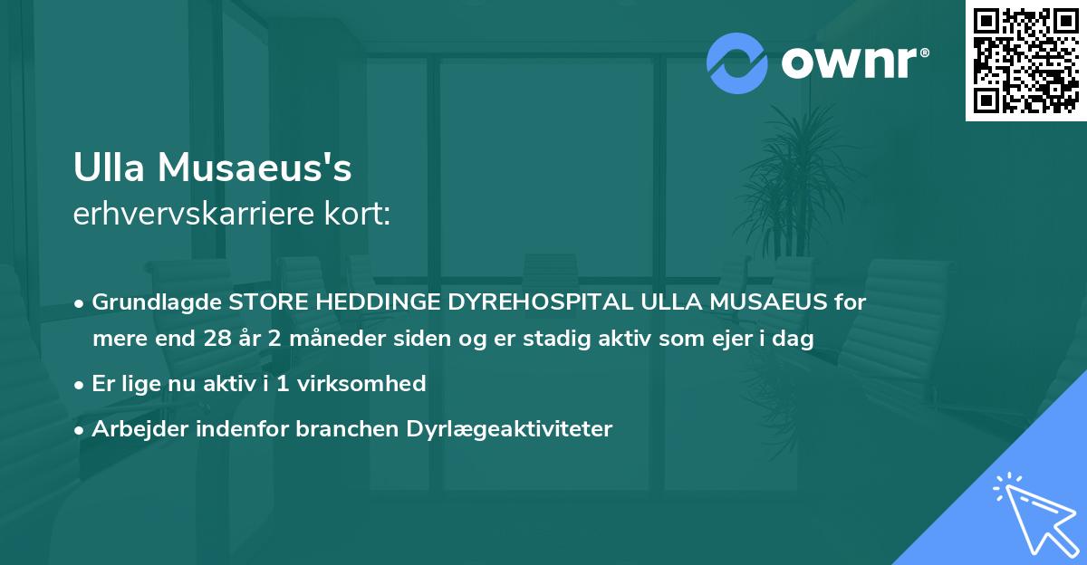 Ulla Musaeus's erhvervskarriere kort