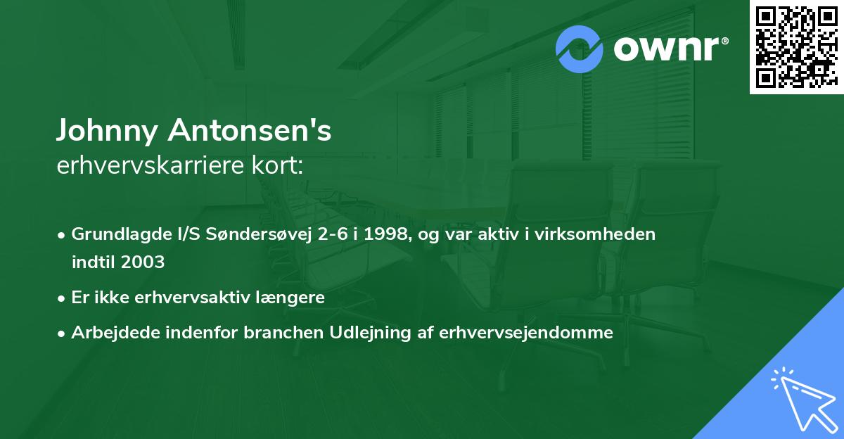 Johnny Antonsen's erhvervskarriere kort