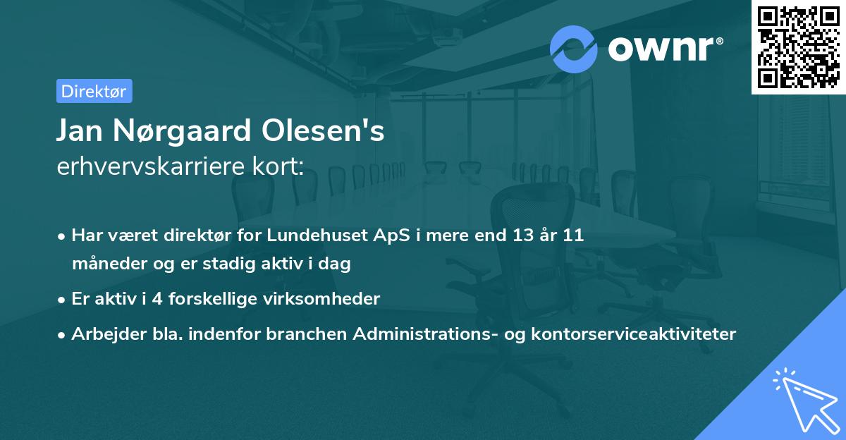 Jan Nørgaard Olesen's erhvervskarriere kort