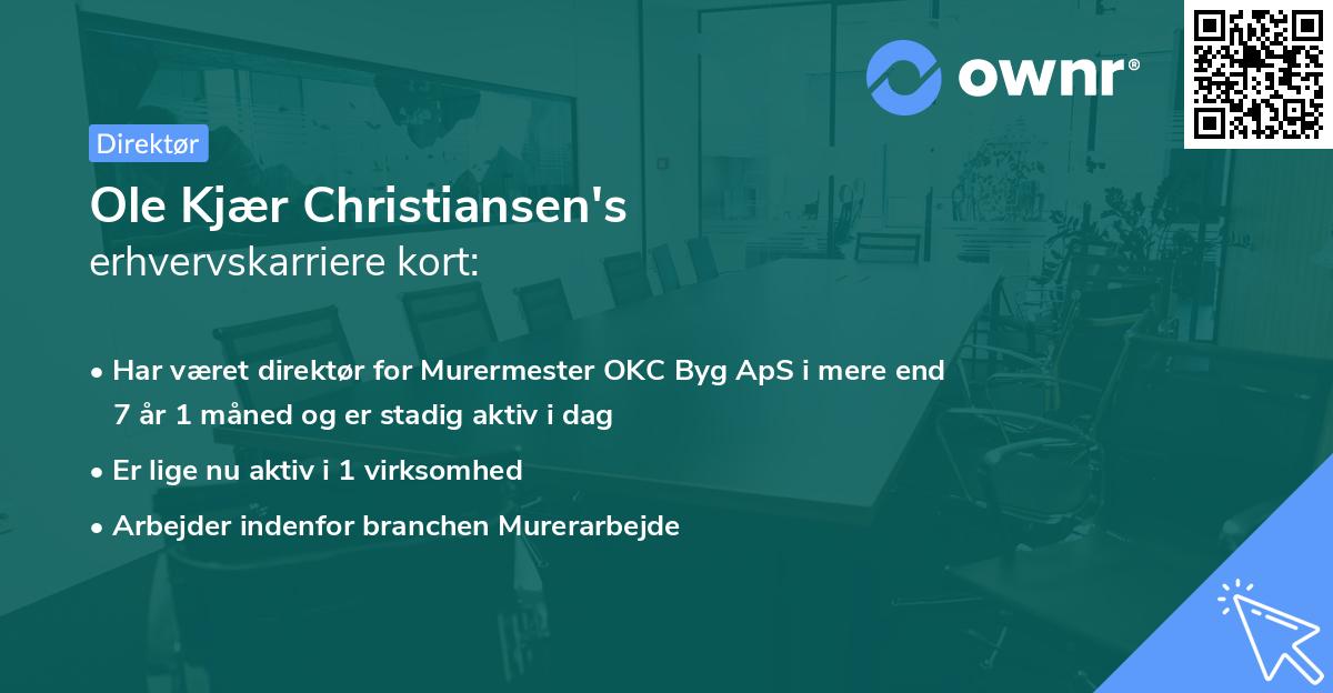 Ole Kjær Christiansen's erhvervskarriere kort